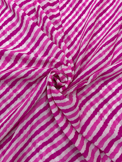 Gorgeous Pretty All Over Stripes Print On Georgette Fabric