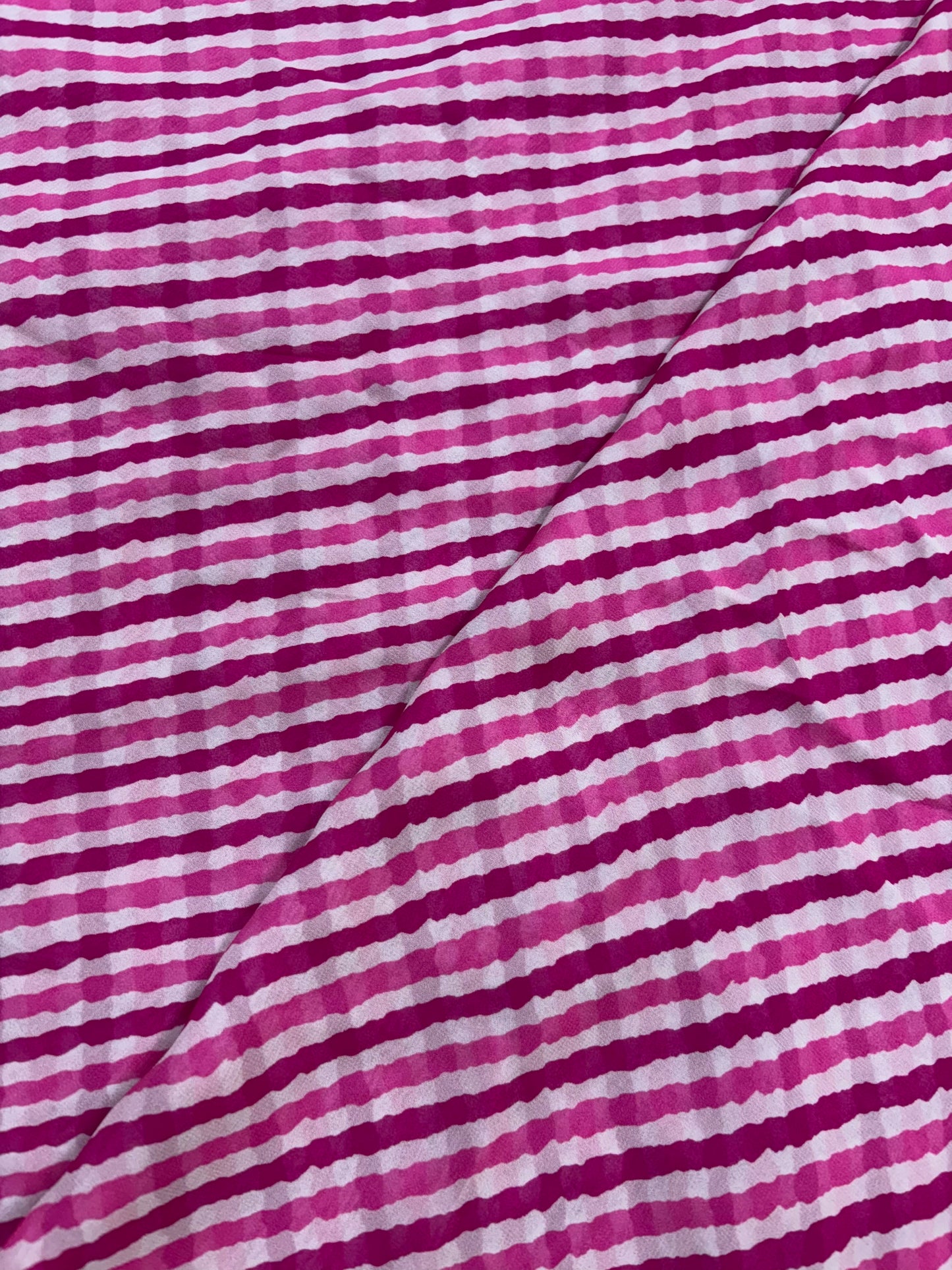 Gorgeous Pretty All Over Stripes Print On Georgette Fabric