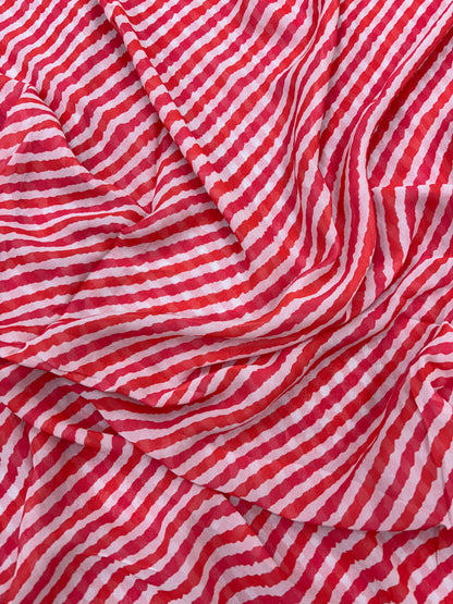 Gorgeous Pretty All Over Stripes Print On Georgette Fabric