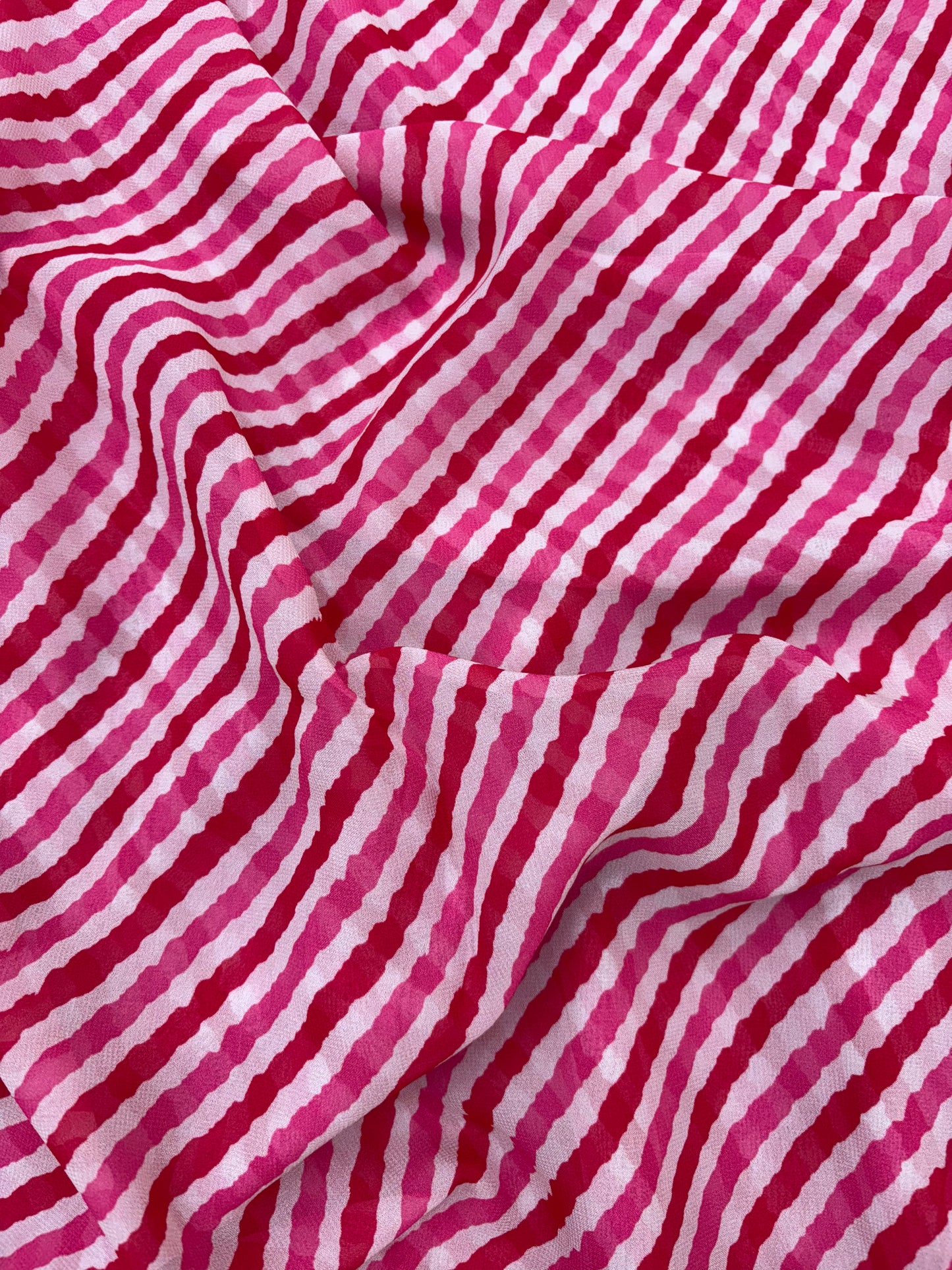 Gorgeous Pretty All Over Stripes Print On Georgette Fabric