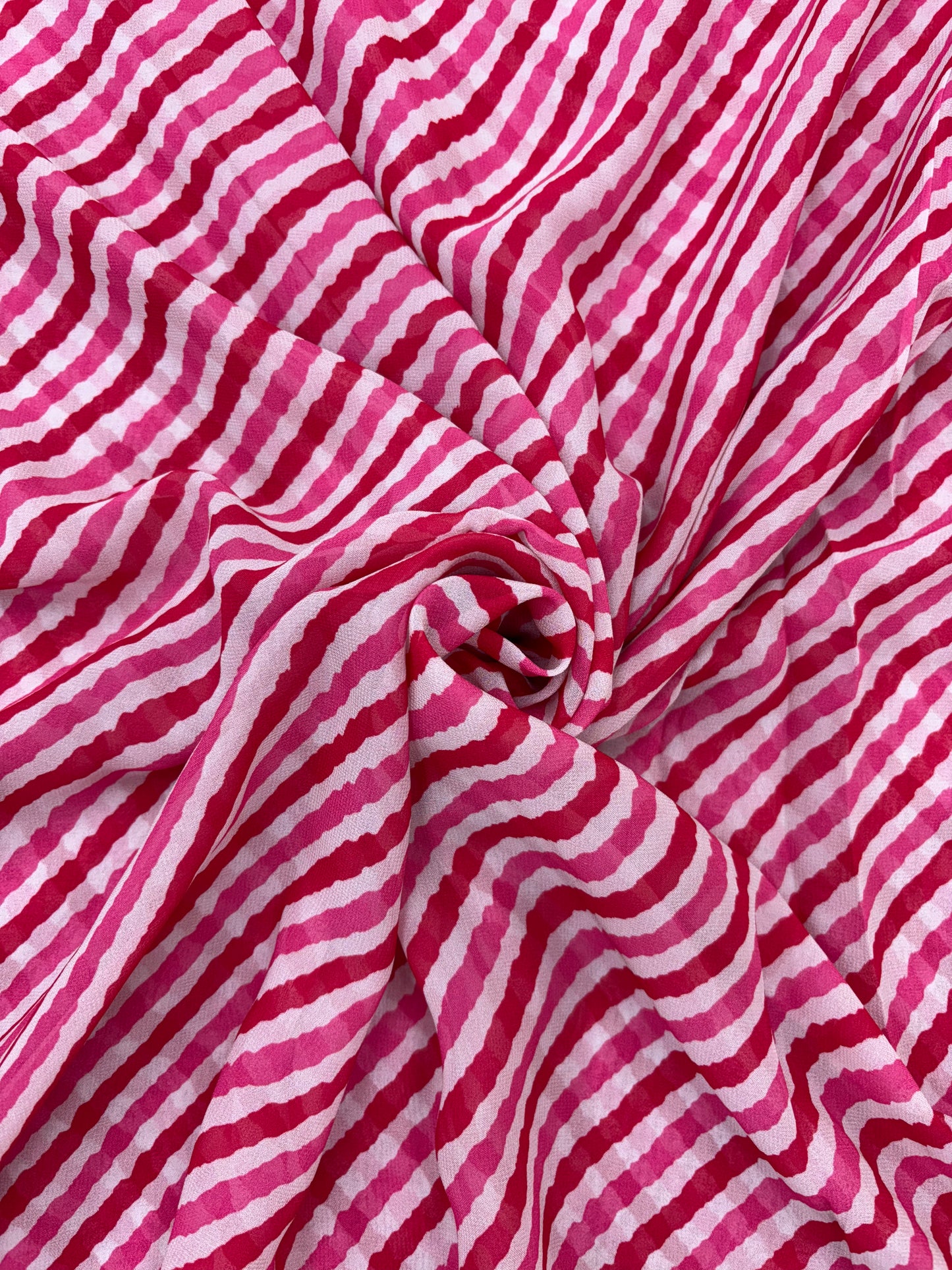 Gorgeous Pretty All Over Stripes Print On Georgette Fabric