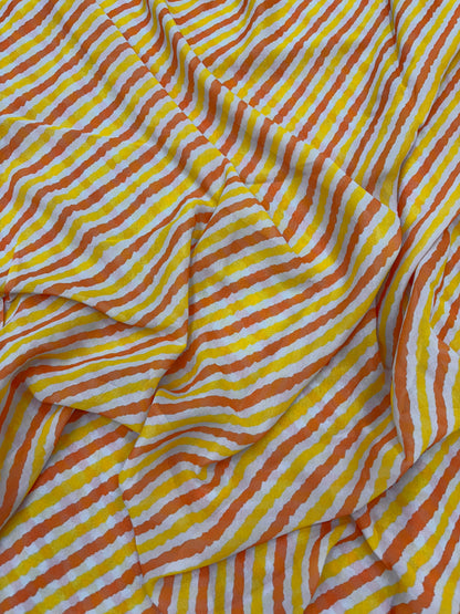 Gorgeous Pretty All Over Stripes Print On Georgette Fabric