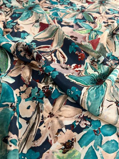 Unique Exquisite Floral Print On Georgette Fabric