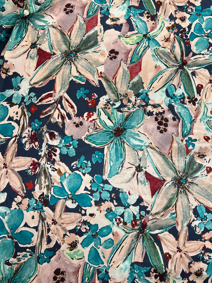 Unique Exquisite Floral Print On Georgette Fabric