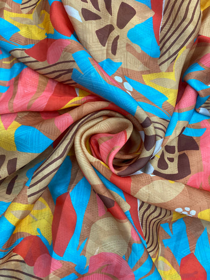 Beautiful Colors With Floral Print On Satin Georgette Fabric