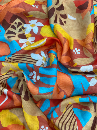 Beautiful Colors With Floral Print On Satin Georgette Fabric