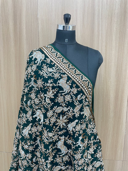 Amazing Gorgeous Georgette Thread Work Embroidery Dupatta