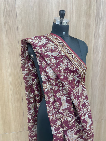 Amazing Gorgeous Georgette Thread Work Embroidery Dupatta