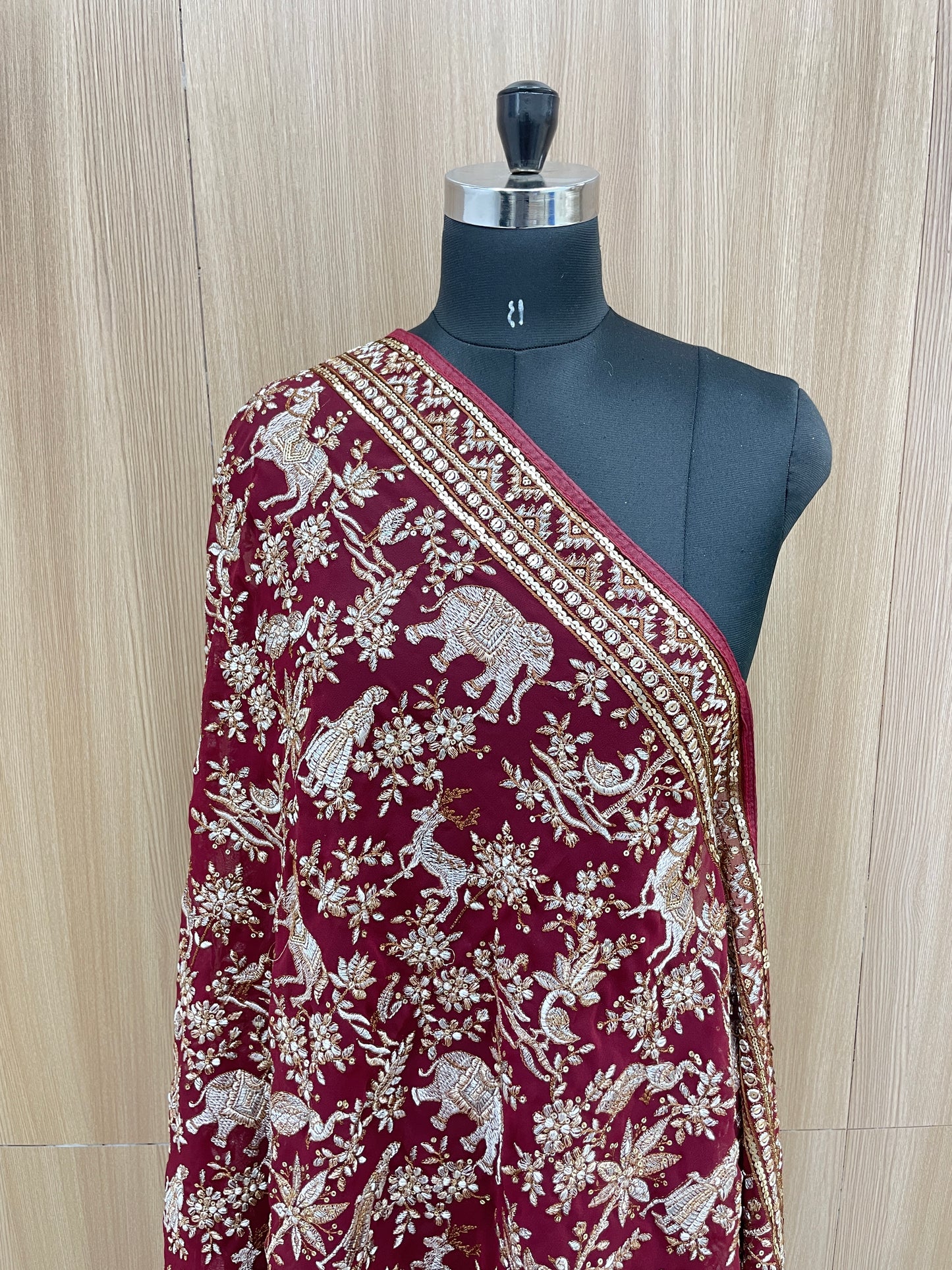 Amazing Gorgeous Georgette Thread Work Embroidery Dupatta