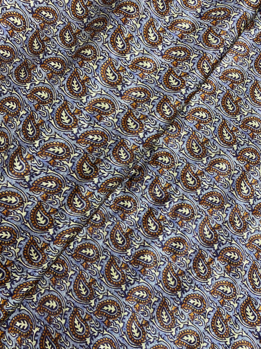 Unique Exclusive Adorable Ethnic Traditional Leafy Print On Gazi Silk Fabric