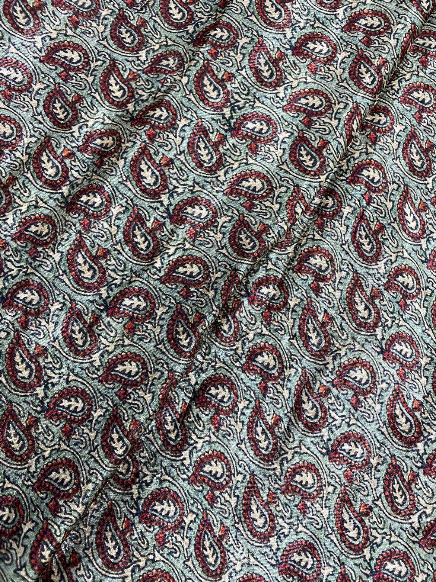 Unique Exclusive Adorable Ethnic Traditional Leafy Print On Gazi Silk Fabric