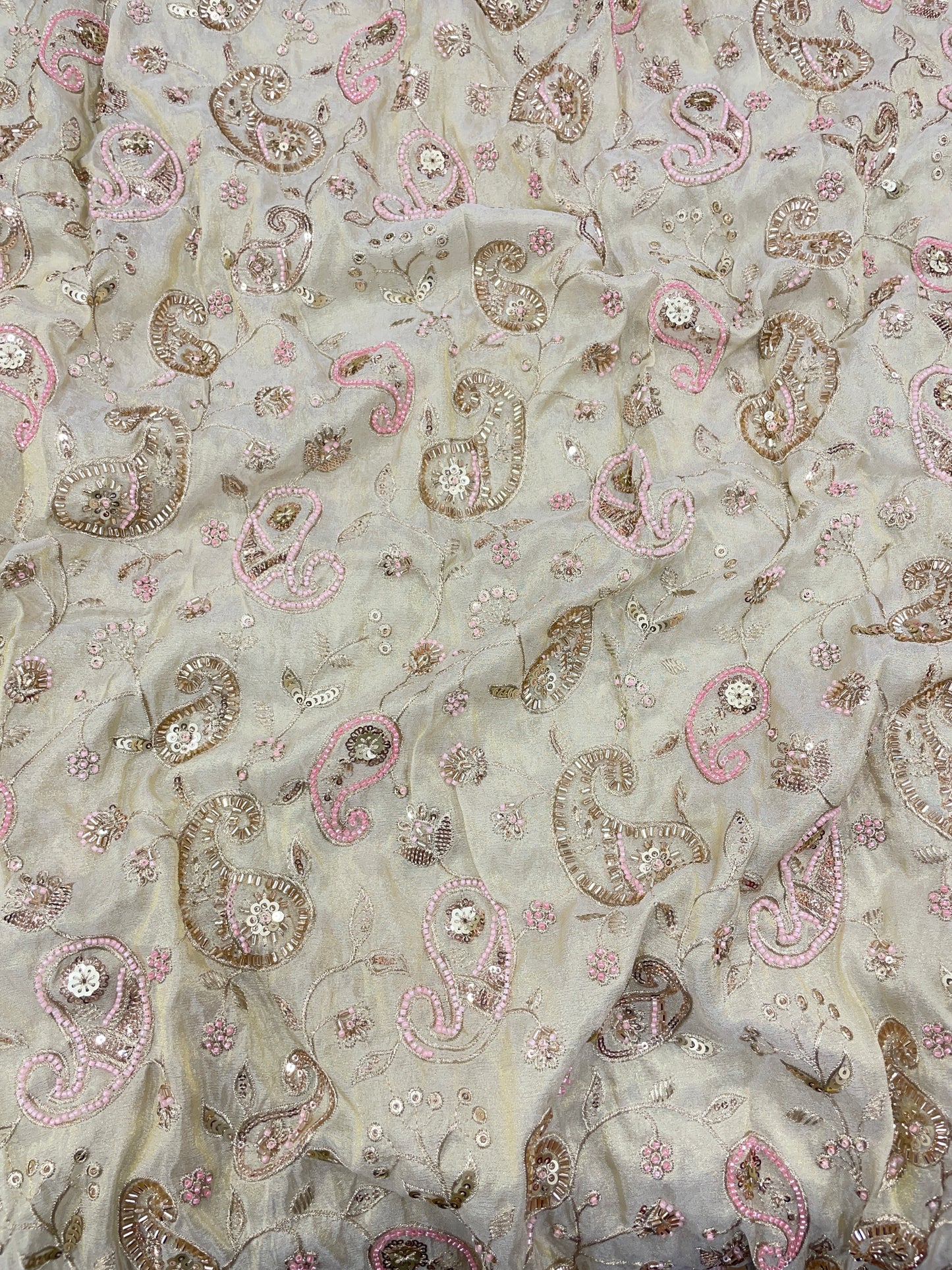 Tissue Bandhni Patchwork With Hand Embroidery