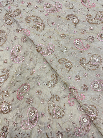 Tissue Bandhni Patchwork With Hand Embroidery