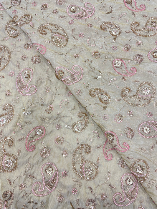 Tissue Bandhni Patchwork With Hand Embroidery