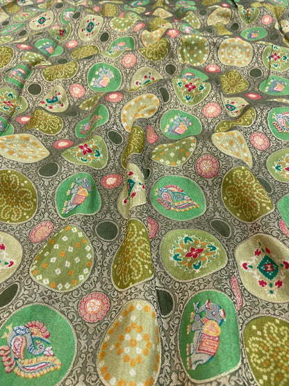 Banarsi Brocade Position Print (Color Available)