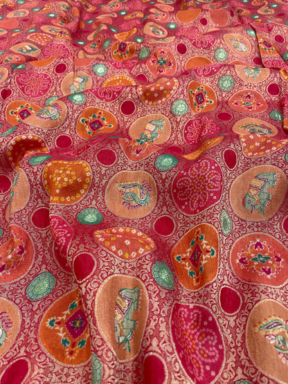 Banarsi Brocade Position Print (Color Available)