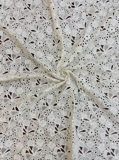 Organza Cutwork Embroidery Dyeable