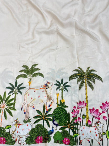 Dola Silk Pichwai Print HandWork