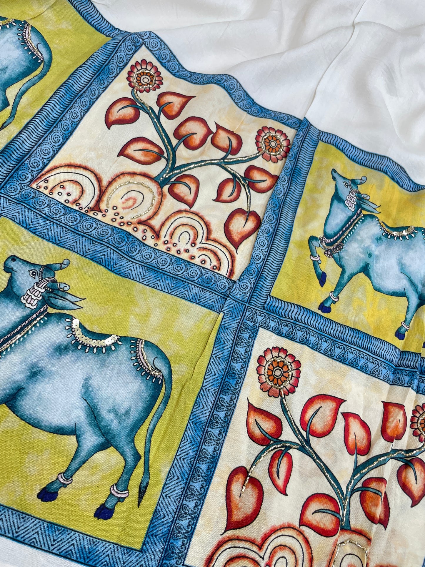 Dola Silk Pichwai Print HandWork