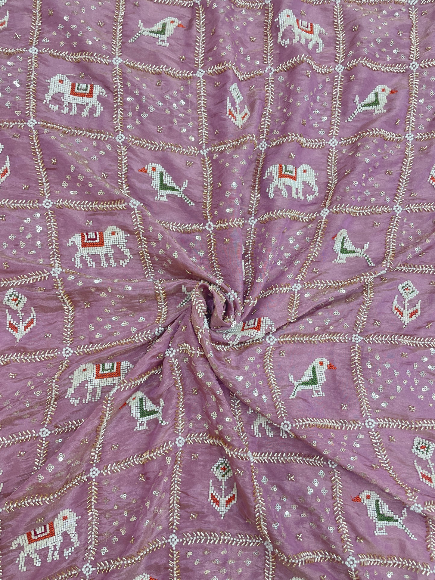 Tissue Beads Embroidery (Color Available) (44"Inch)