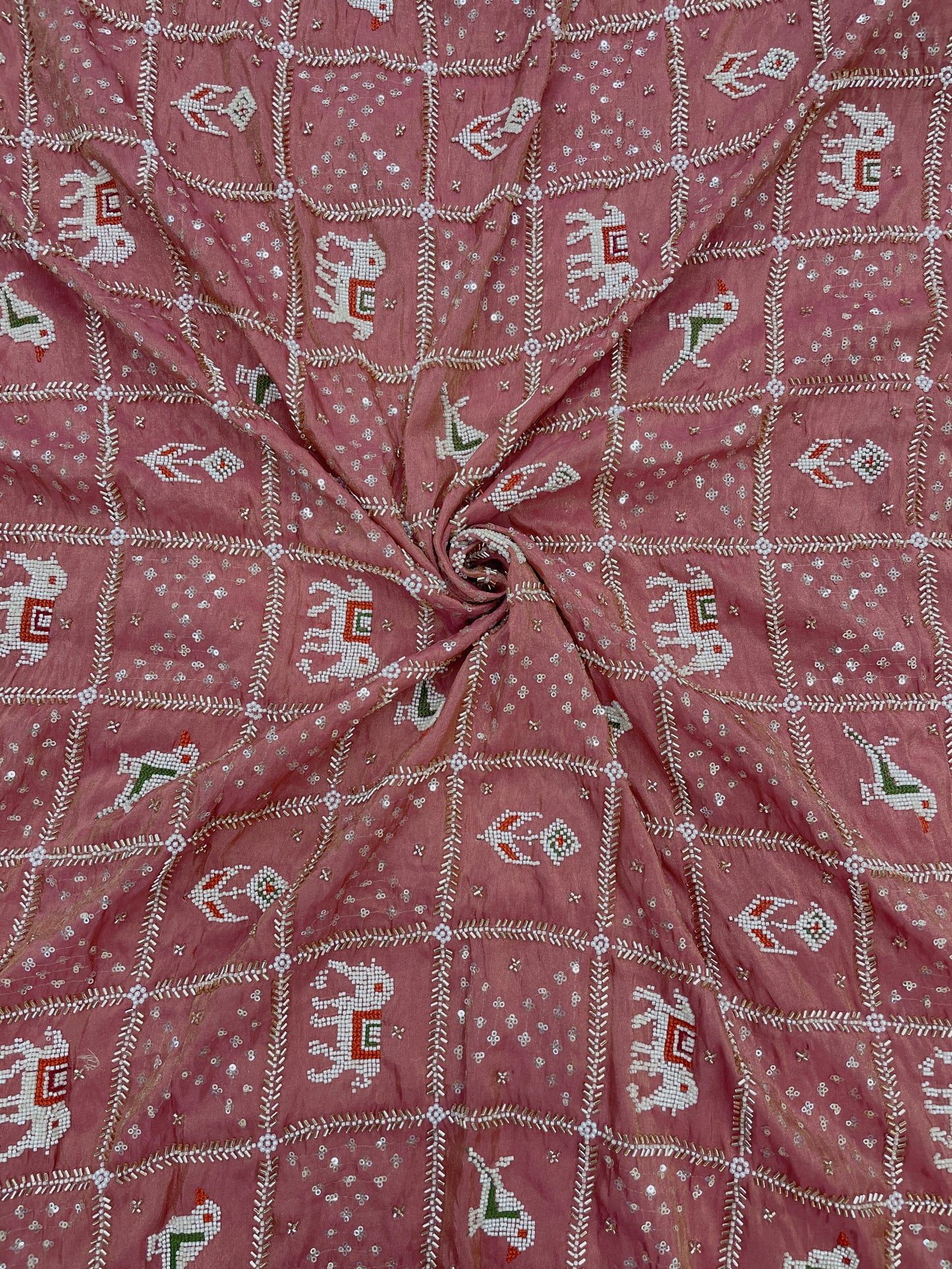 Tissue Beads Embroidery (Color Available) (44"Inch)