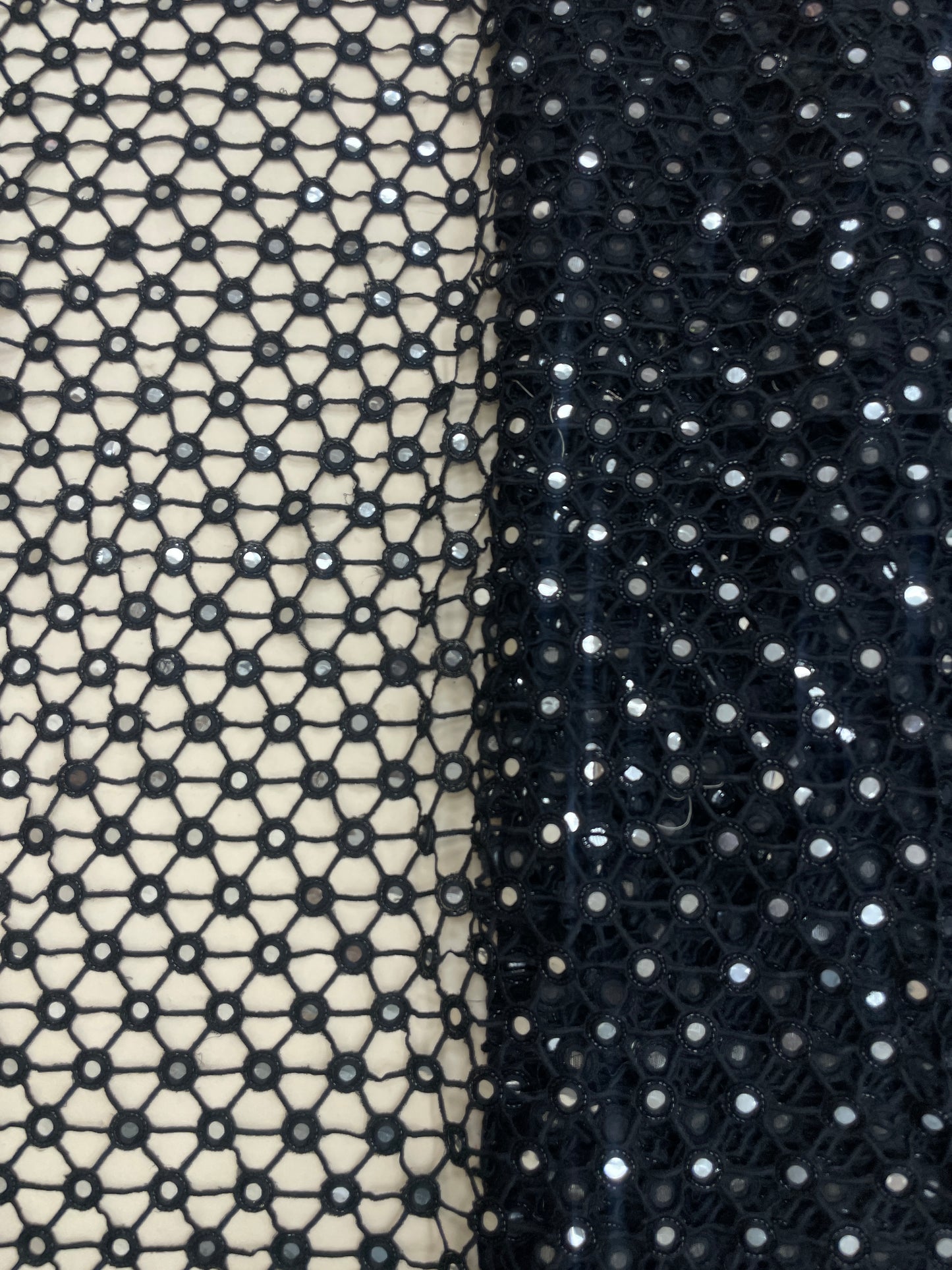 Net Mirror Cutwork Embroidery (Color Available)