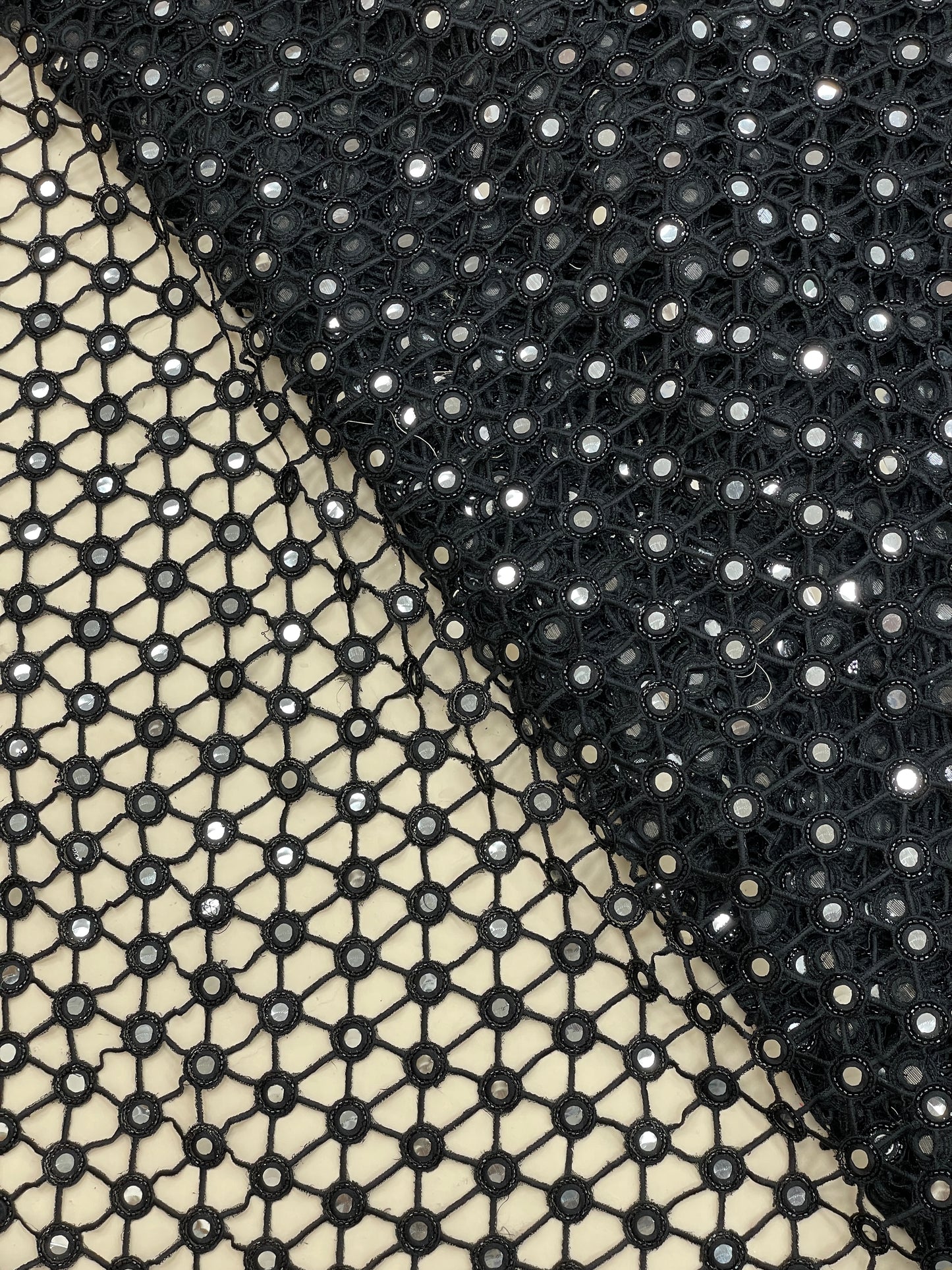 Net Mirror Cutwork Embroidery (Color Available)