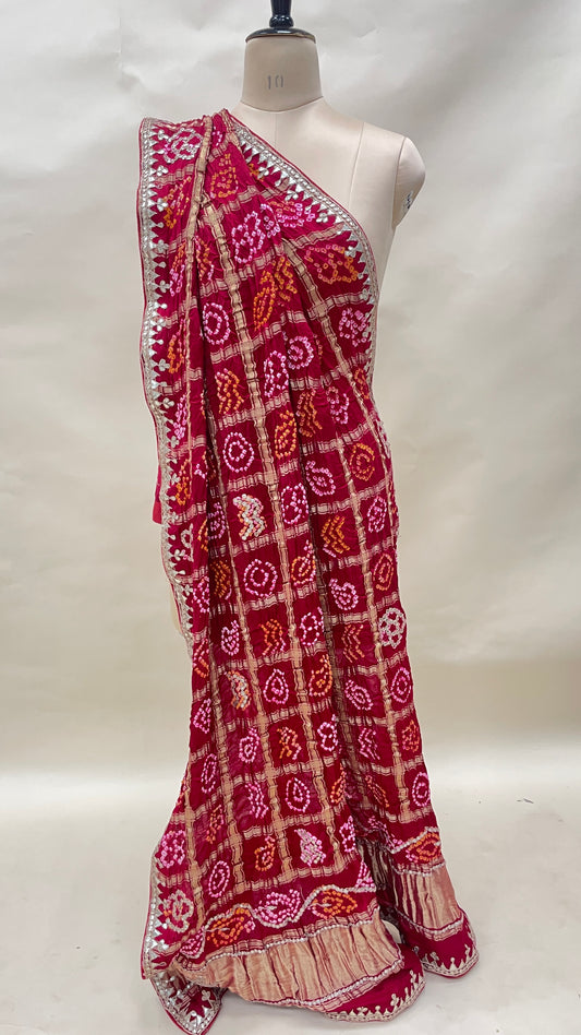 Pure Gazi With Hand Gotta Patti Dupatta