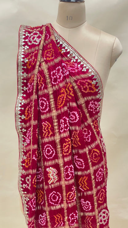 Pure Gazi With Hand Gotta Patti Dupatta