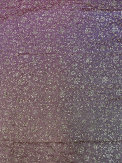 Pure Dupion Silk 4D Shaded With Zari Embroidery  (Colors Available) 44"Inch