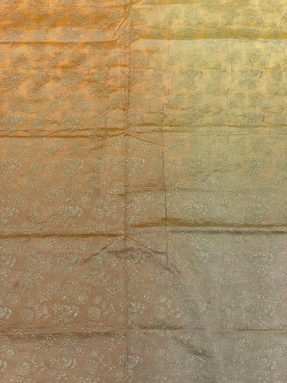 Pure Dupion Silk 4D Shaded With Zari Embroidery  (Colors Available) 44"Inch