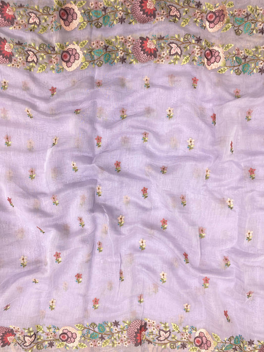 Chanderi Embroidery Dupatta Fabric (Color Available)