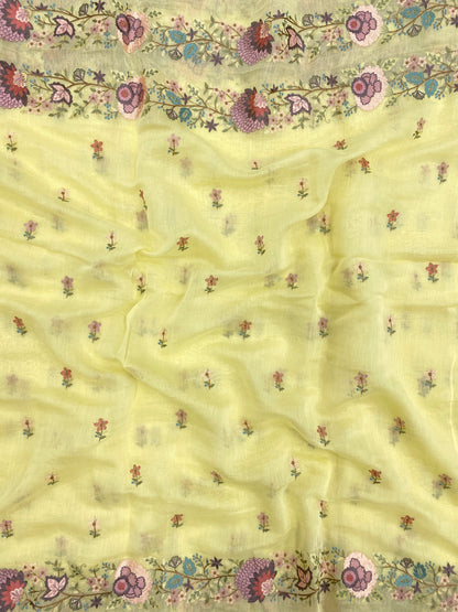 Chanderi Embroidery Dupatta Fabric (Color Available)