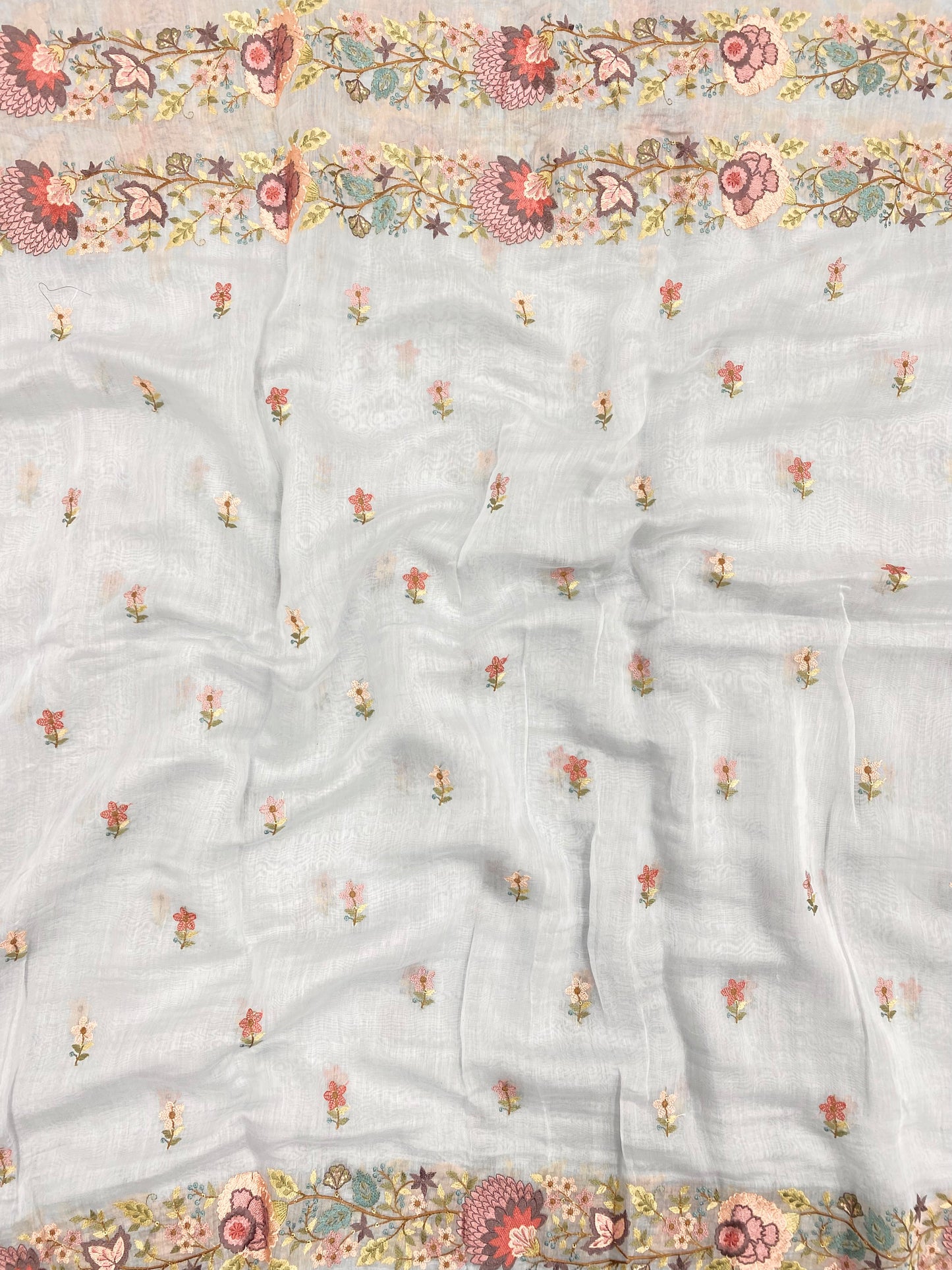 Chanderi Embroidery Dupatta Fabric (Color Available)