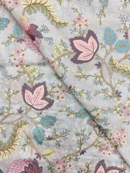 Chanderi Embroidery (Color Available) 44"Inch