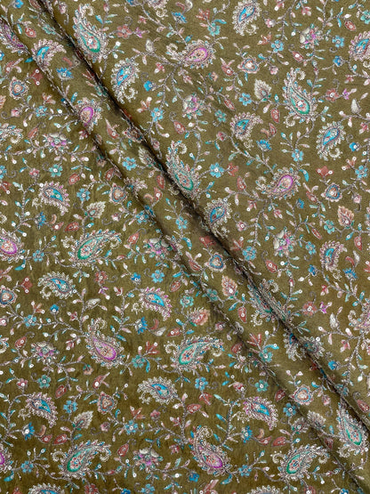 Tissue Print With Embroidery (colors available) 44"inch