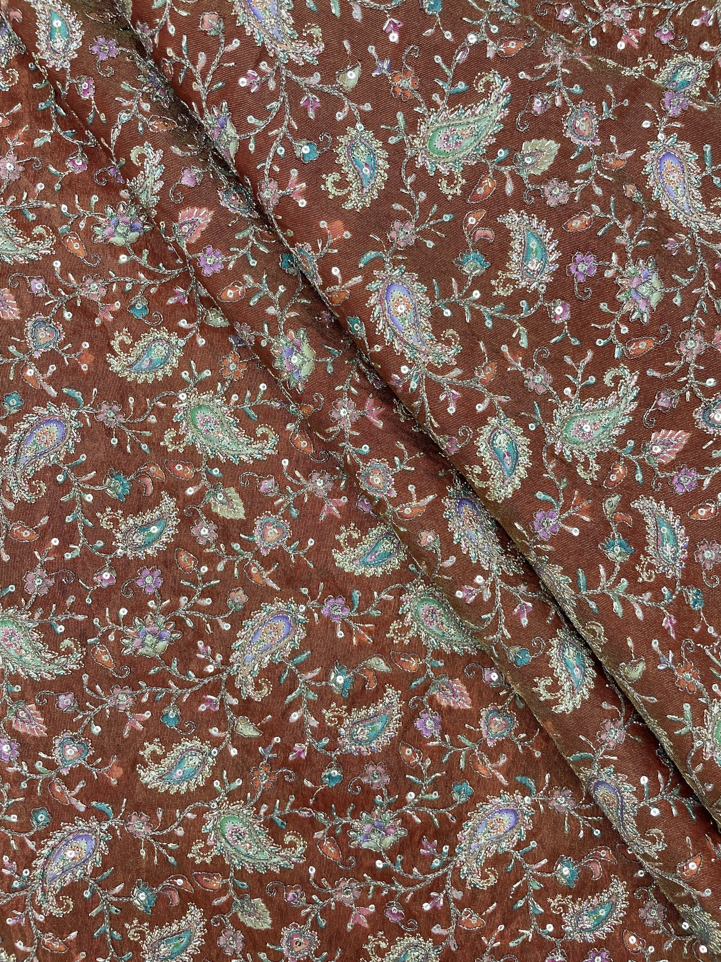 Tissue Print With Embroidery (colors available) 44"inch