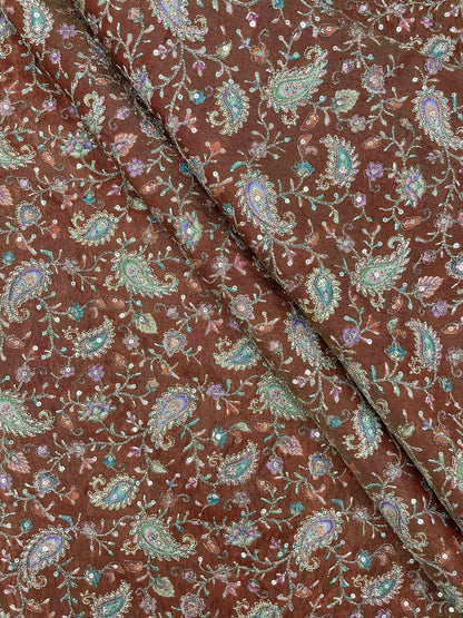 Tissue Print With Embroidery (colors available) 44"inch