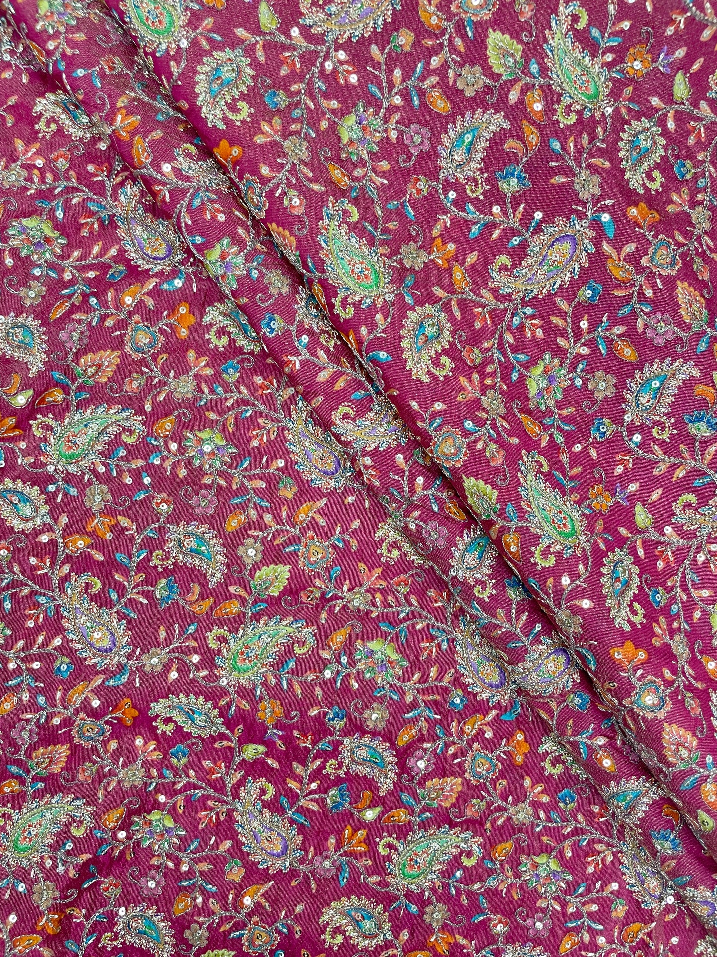 Tissue Print With Embroidery (colors available) 44"inch