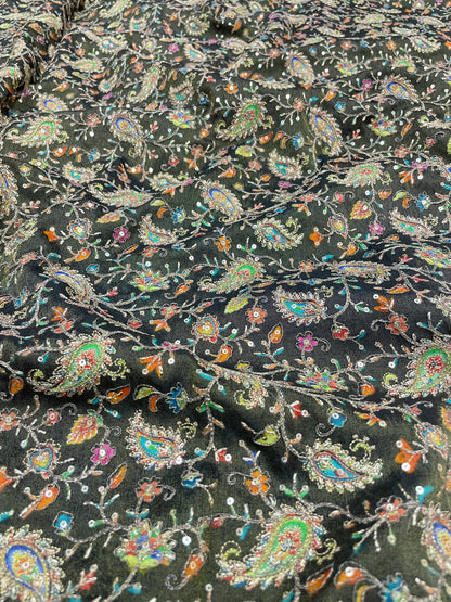 Tissue Print With Embroidery (colors available) 44"inch