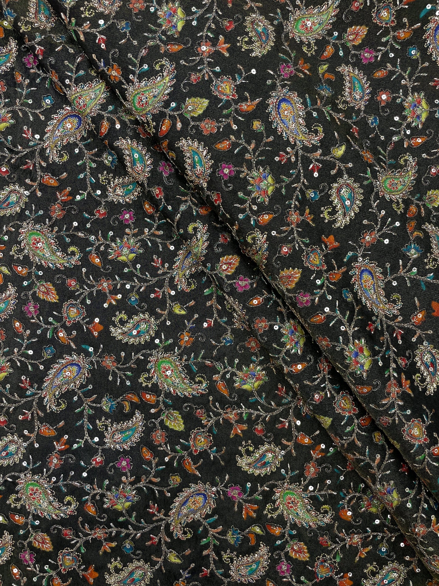 Tissue Print With Embroidery (colors available) 44"inch