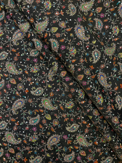 Tissue Print With Embroidery (colors available) 44"inch