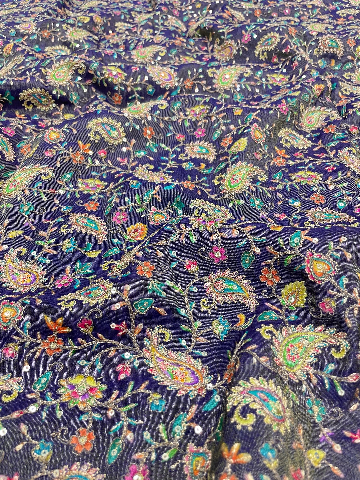 Tissue Print With Embroidery (colors available) 44"inch