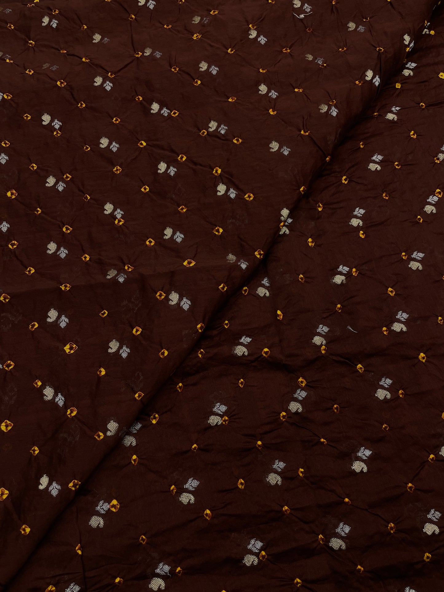 Pure Chanderi Zari Butti With Hand Bandhni (Color Available)