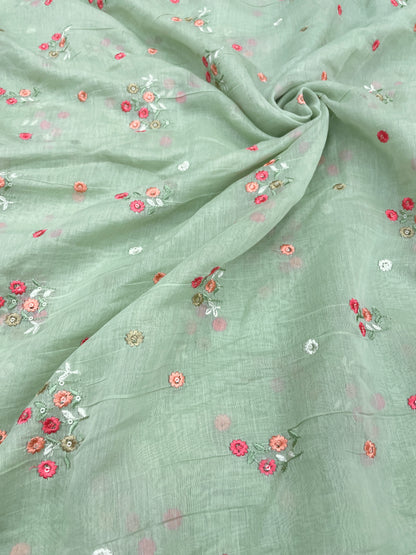 Chanderi Silk Embroidery (colors available) 44"inch