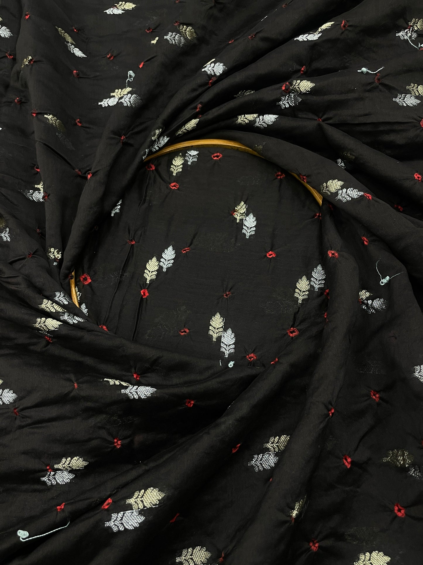 Pure Chanderi Zari Butti With Hand Bandhni (Color Available)