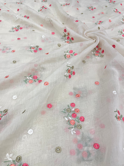 Chanderi Silk Embroidery (colors available) 44"inch