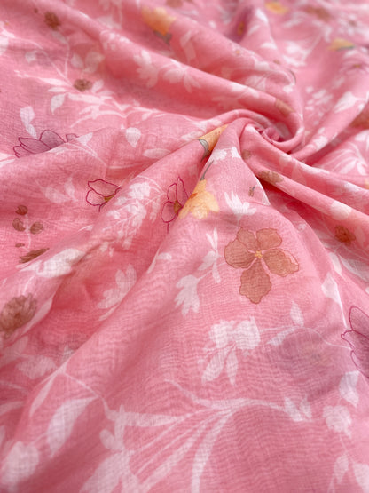 Floral Chanderi Print (colors available) 44"inch