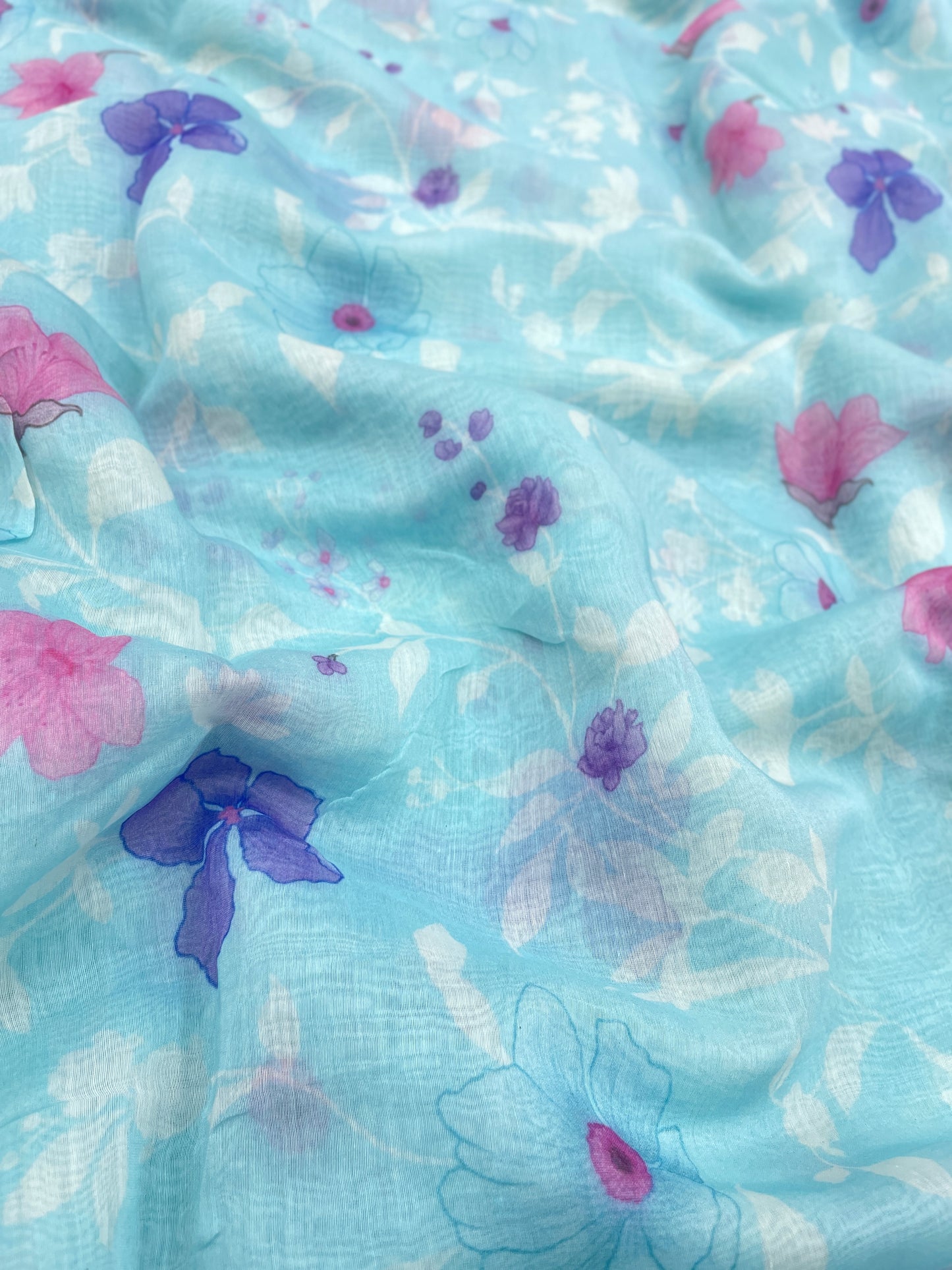 Floral Chanderi Print (colors available) 44"inch