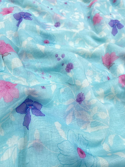 Floral Chanderi Print (colors available) 44"inch